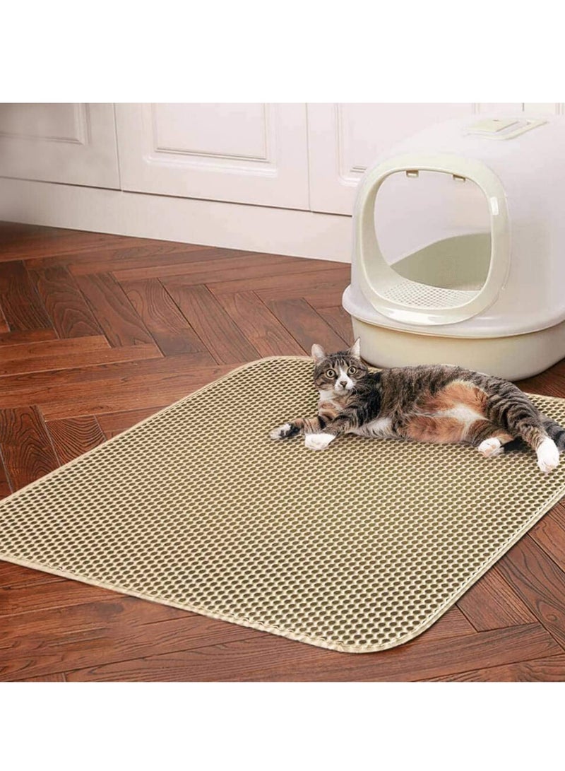 Cat Litter Pad, Double Filter, Prevent Cat Litter from Being Taken Out, Splash-Proof, Washable, Cat Litter Control Toilet Pad, Pet Eating Pad