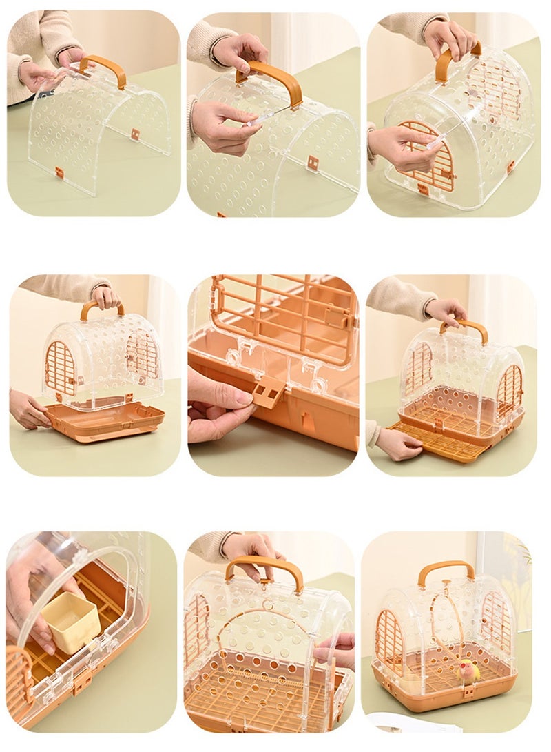 Portable Bird Cage Bird Carrier Bag Bird Travel Cage Walk Birds Portable Takeout Cages Bird Travel Carrier Breathable Lightweight Parrot Bird Cage