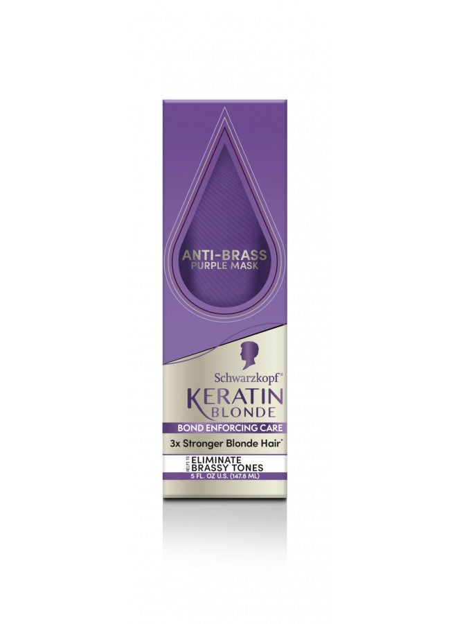 Keratin Blonde Anti Brass Purple Mask, 1 Application - Hair Dye Treatment Neutralizes Brassiness And Yellow Undertones, Hair Mask Strengthens Hair, Making It 3X Stronger