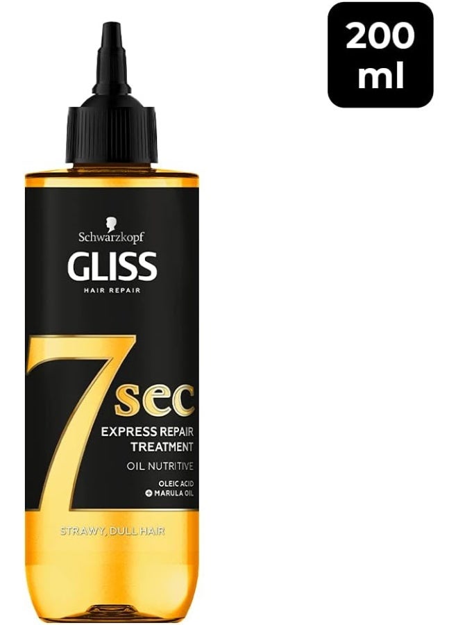 Gliss 7 Seconds Express Hair Repair Treatment, Oil Nutritive, Instant Hair Mask For Dull And Dry Hair, 200 Ml, (Pack Of 1)