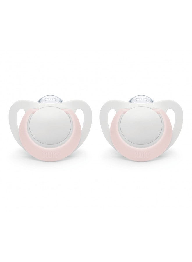 Newborn Orthodontic Pacifiers, Girl, 0-2 Months, 2-Pack