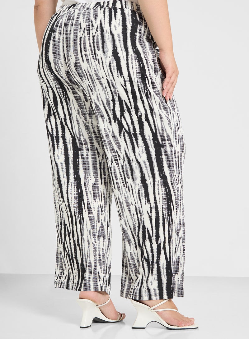 Animal Print Wide Leg Pants