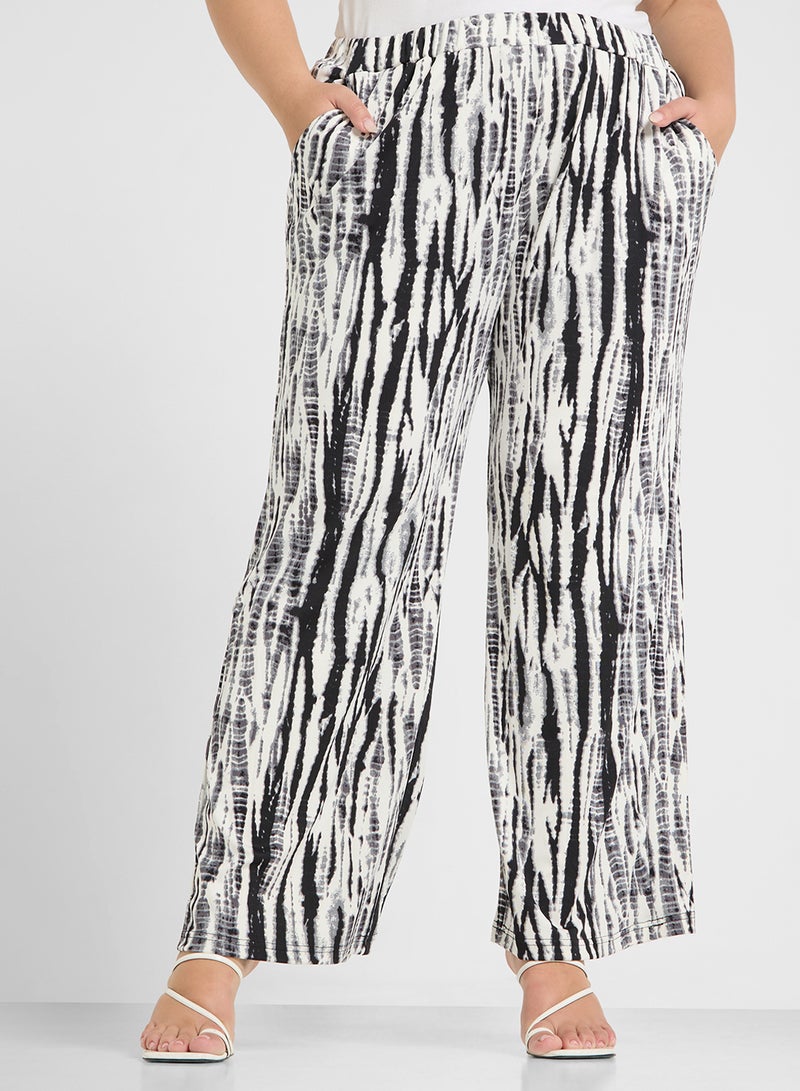 Animal Print Wide Leg Pants