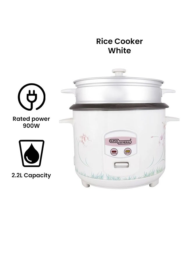 Large Rice Cooker 2.2 L 900.0 W SG RC 22W White