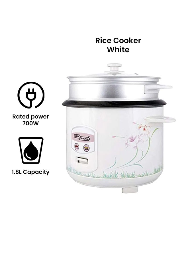 Electric Rice Cooker 1.8 L 700.0 W SG RC18W White