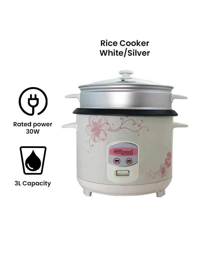 Rice Cooker 3.0 L 30.0 W SGRC 30W White/Silver