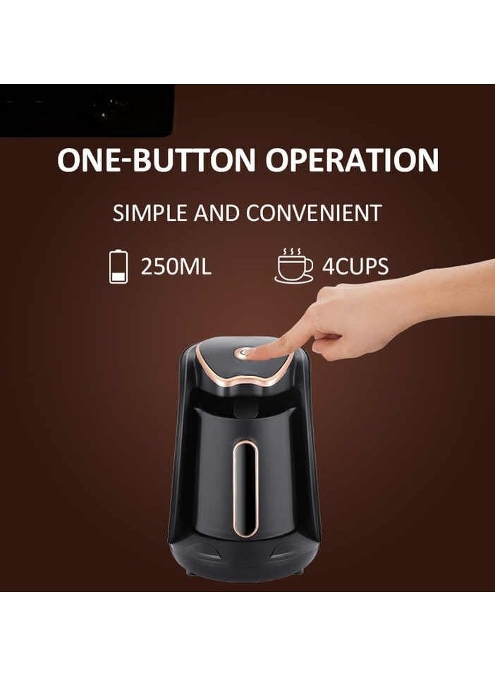 Automatic Turkish Coffee Maker 250ml 4 Cup Electric Coffee Pot Fast & Easy Turkish Coffee Machine with One Touch Operation Perfect for Authentic Coffee at Home