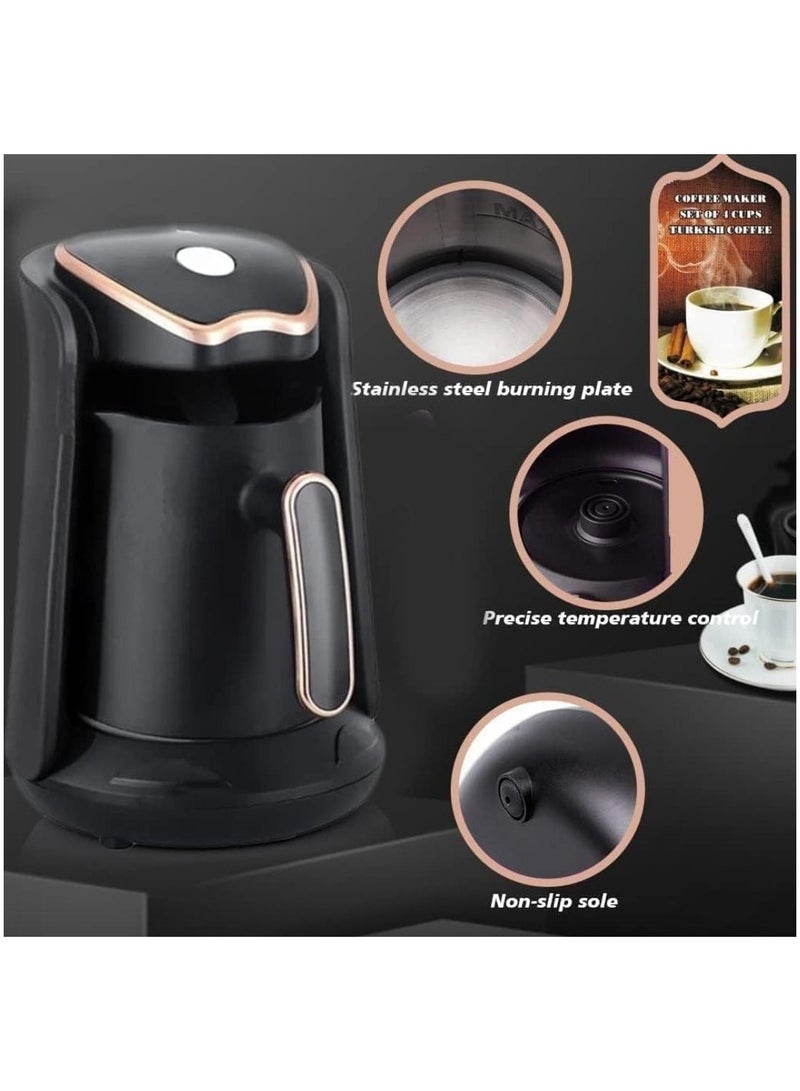 Automatic Turkish Coffee Maker 250ml 4 Cup Electric Coffee Pot Fast & Easy Turkish Coffee Machine with One Touch Operation Perfect for Authentic Coffee at Home