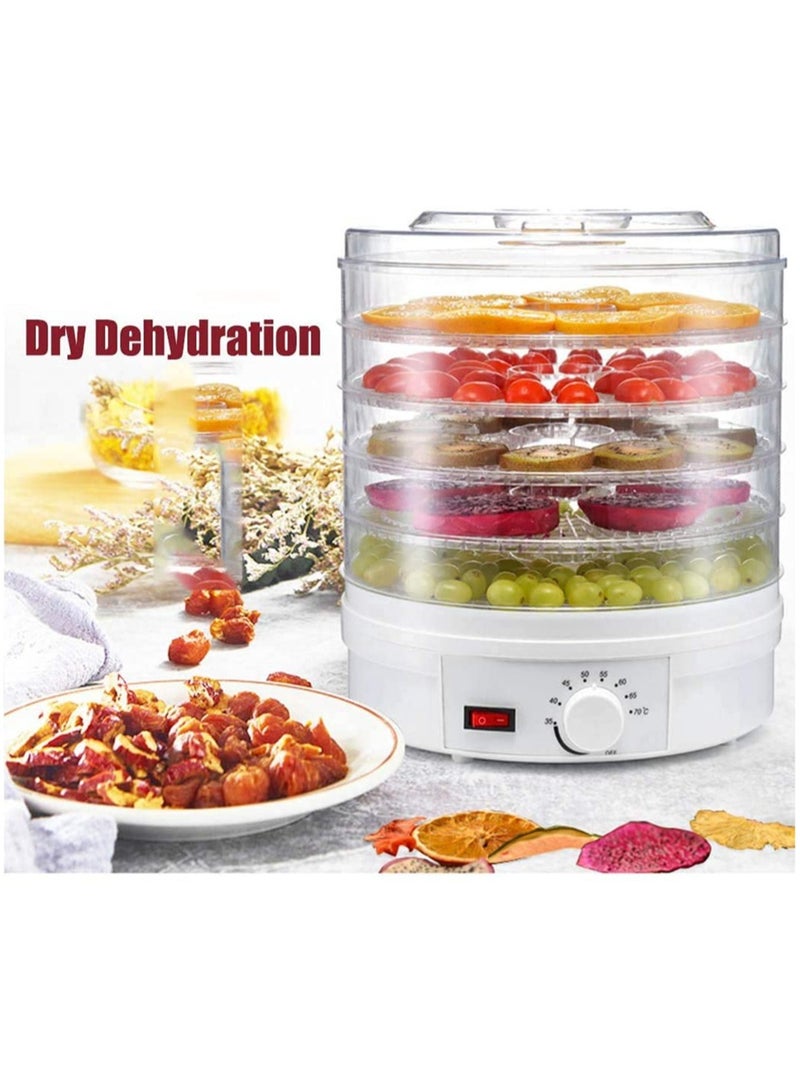 Food Dehydrator Preserver Jerky Maker Plastic Electric Transparent 5 Tier Countertop Dry Food and Fruits Saver Machine with Adjustable Temperature Control For Home