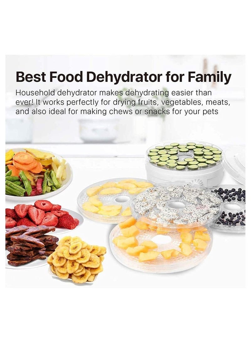 Food Dehydrator Preserver Jerky Maker Plastic Electric Transparent 5 Tier Countertop Dry Food and Fruits Saver Machine with Adjustable Temperature Control For Home