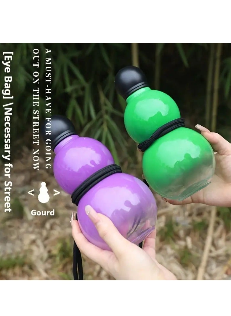 Gourd Water Bottle,800ml Gourd Sports Water Bottle,Durable Gourd Style Water Bottle,Chinese Retro-Inspired,Eye-Catching Sports Water Bottle,Black Myth Wukong Gourd Beverage Container Water Bottle Purple