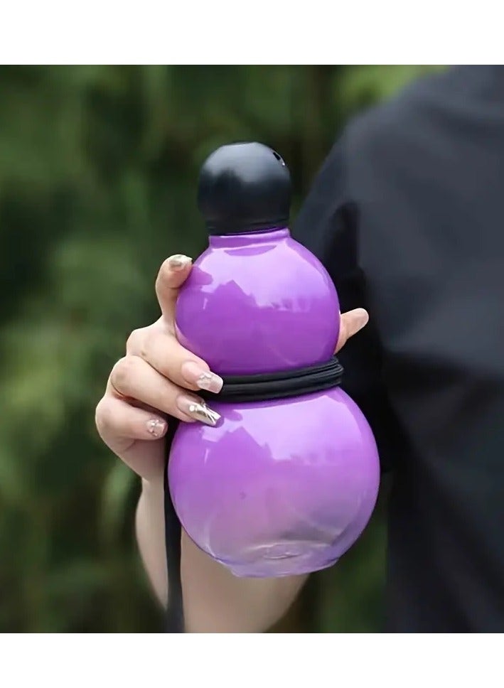 Gourd Water Bottle,800ml Gourd Sports Water Bottle,Durable Gourd Style Water Bottle,Chinese Retro-Inspired,Eye-Catching Sports Water Bottle,Black Myth Wukong Gourd Beverage Container Water Bottle Purple