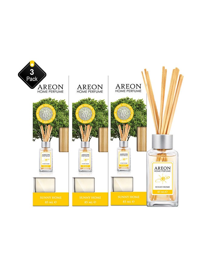 Pack Of 3 Reed Diffuser Sunny Home Yellow 85ml