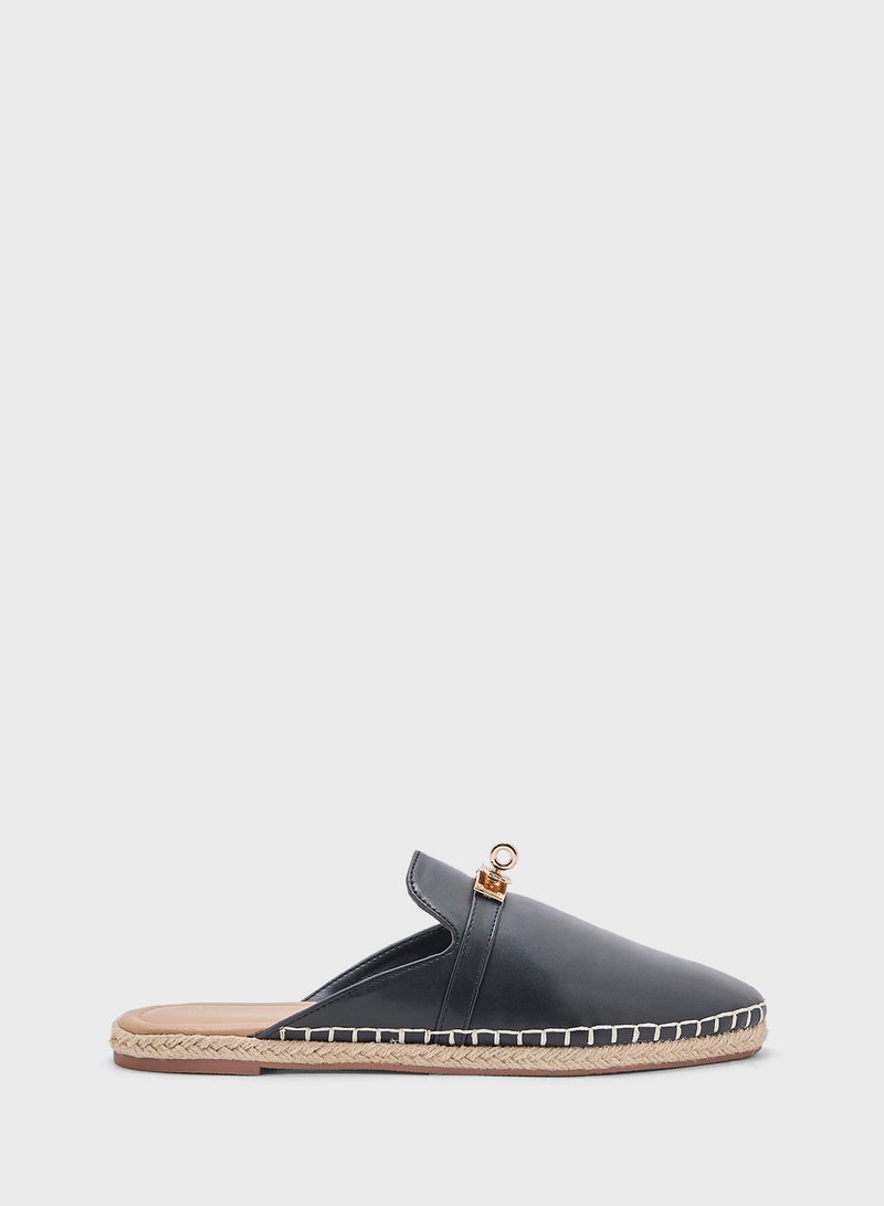 Metal Trim Mule Espadrille