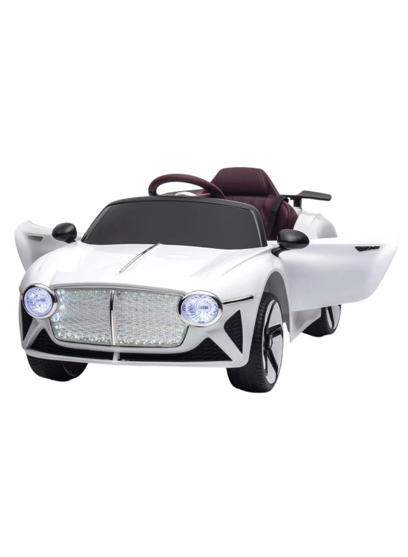 12V Electric Ride-On Car with Dual Drive, Bluetooth, USB, LED Lights, Rocking Function, 2.4G Remote Control, Dynamic Music & Adjustable Breathing Lights – Includes Three-Point Seat Belts