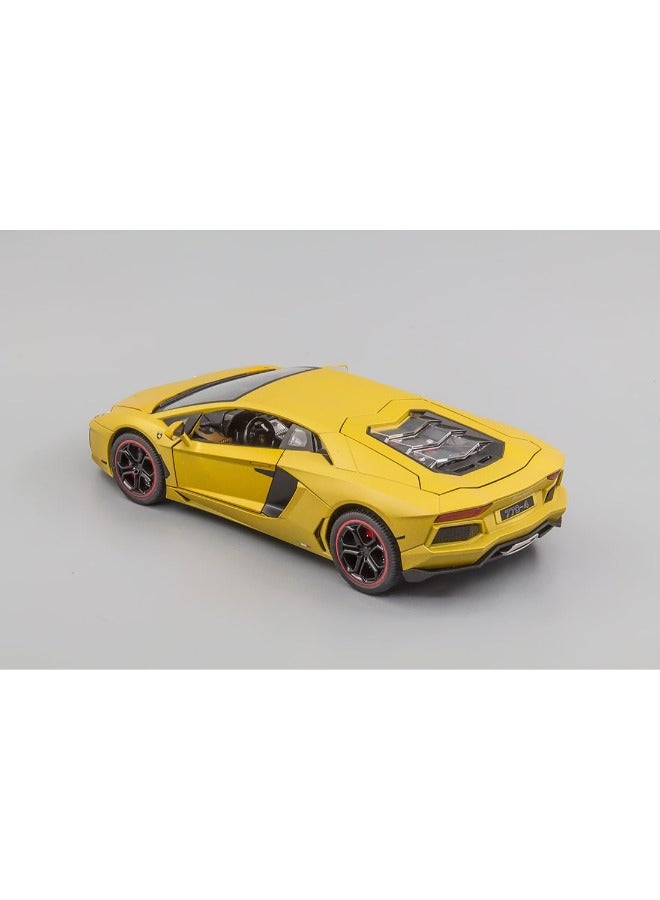 1:24 Lamborghini 770-4 Diecast Model | Pull Back Sports Car with Open Doors, Lights & Sound | Ideal Toy for Boys & Adults | Yellow