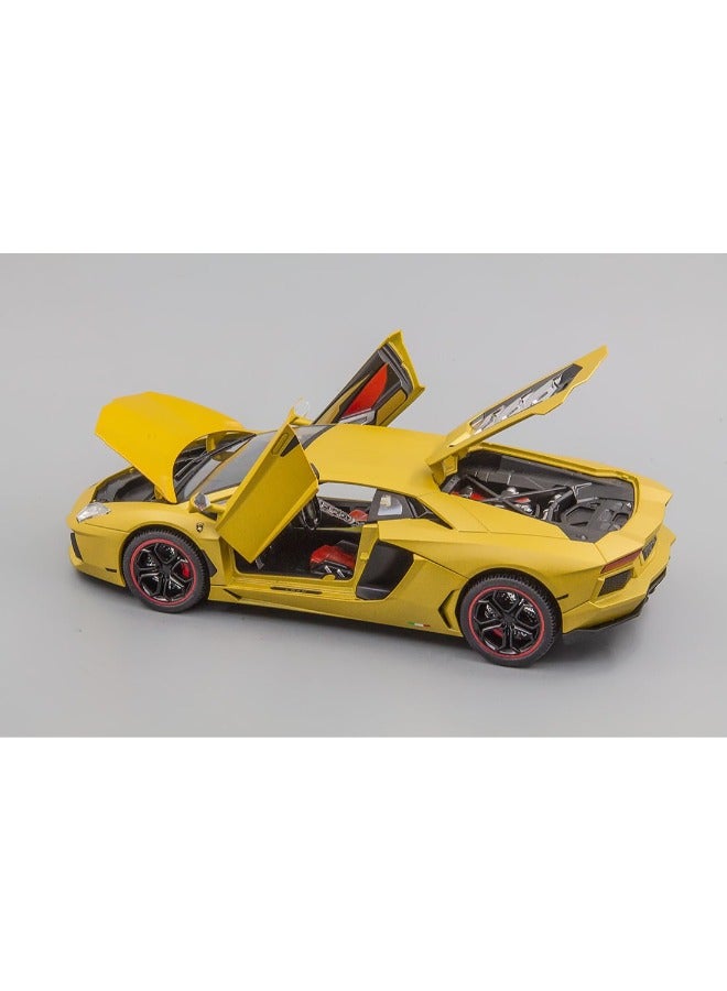 1:24 Lamborghini 770-4 Diecast Model | Pull Back Sports Car with Open Doors, Lights & Sound | Ideal Toy for Boys & Adults | Yellow