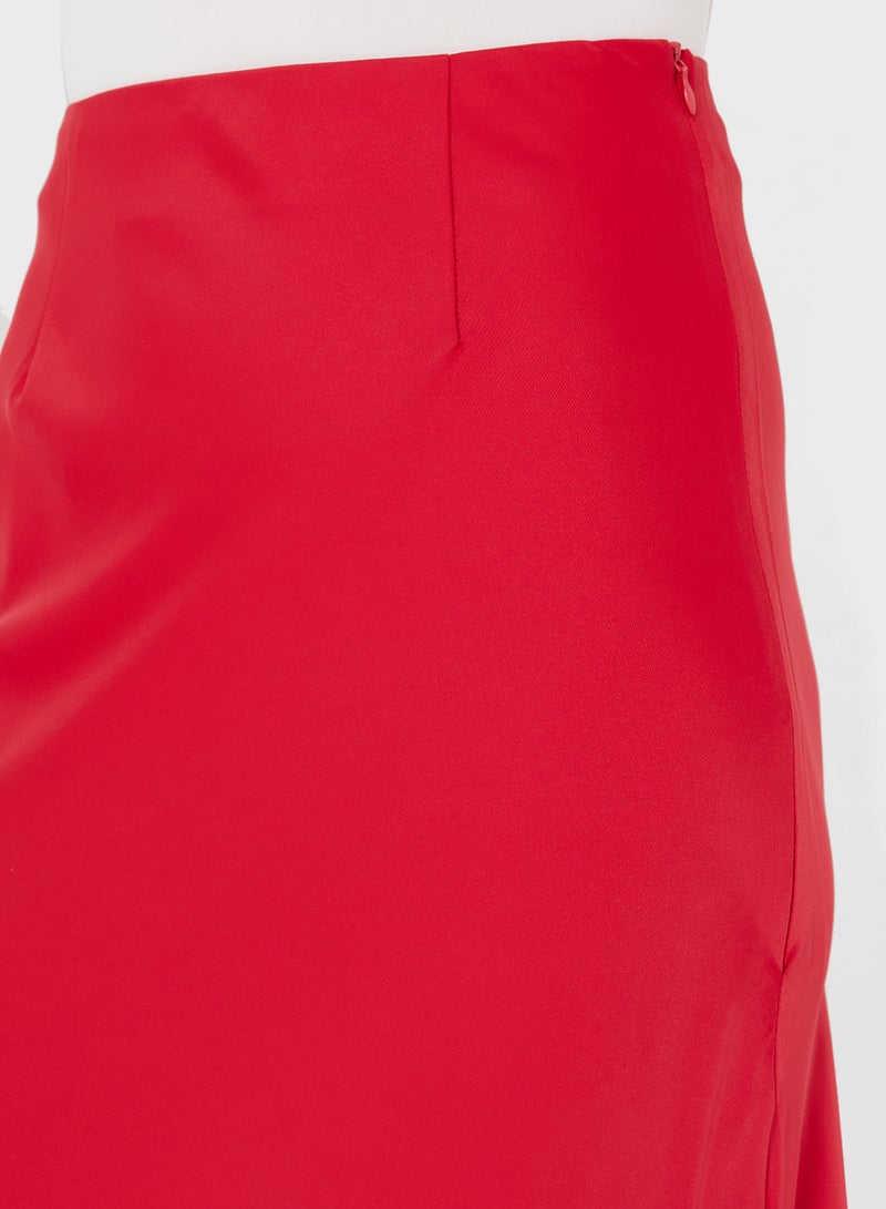 Satin Column Skirt