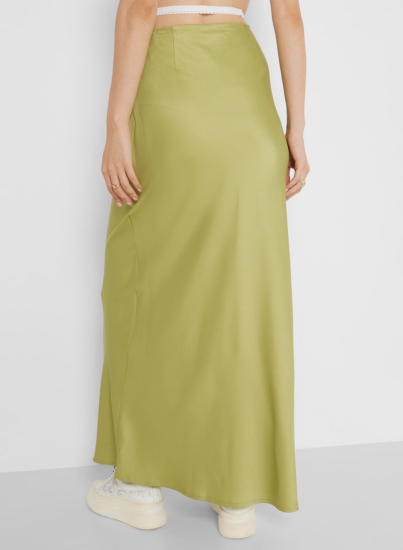 Satin Column Skirt