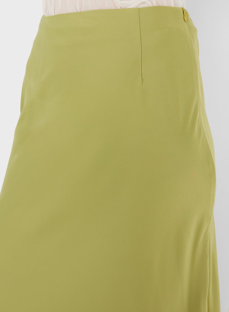 Satin Column Skirt