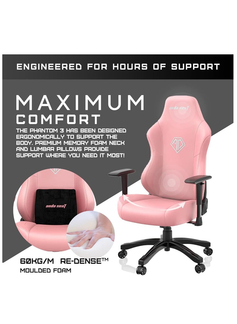 Anda Seat Phantom 3 Series Ergonomic Gaming Chair - Creamy Pink | AD18Y-06-P-PV