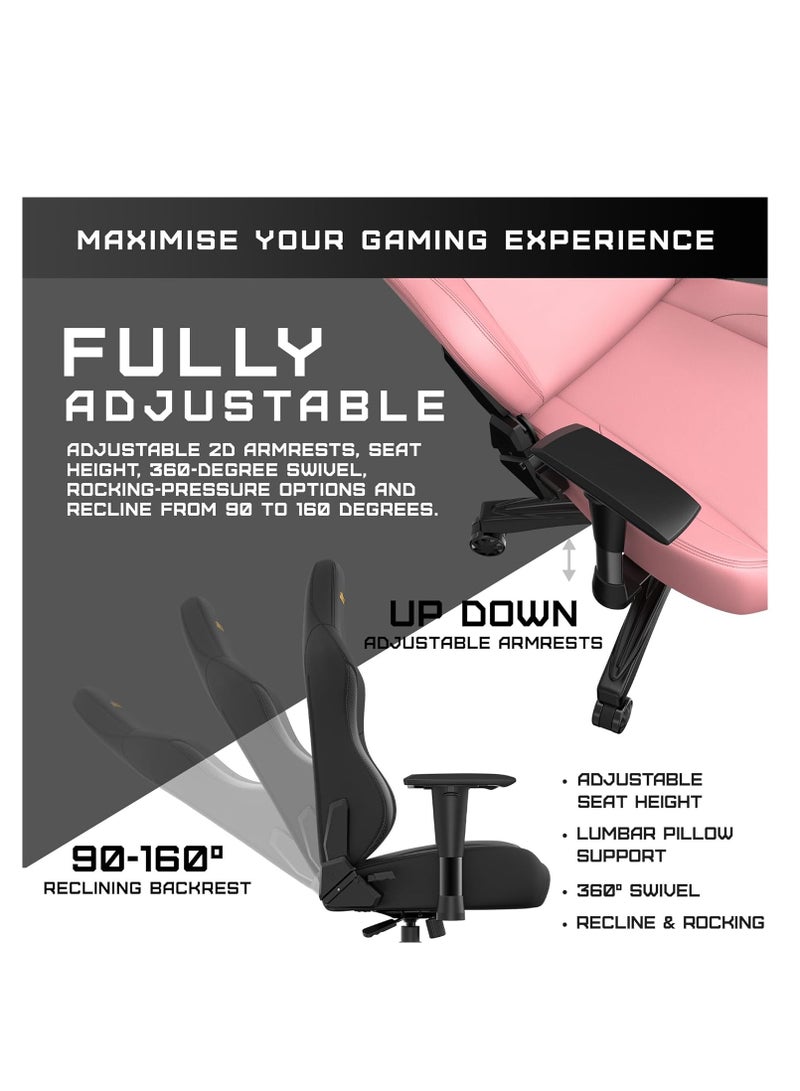 Anda Seat Phantom 3 Series Ergonomic Gaming Chair - Creamy Pink | AD18Y-06-P-PV