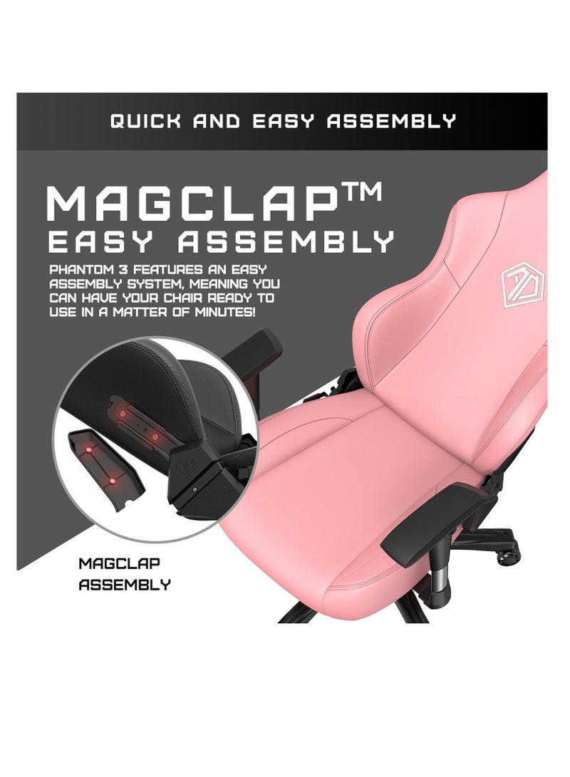 Anda Seat Phantom 3 Series Ergonomic Gaming Chair - Creamy Pink | AD18Y-06-P-PV