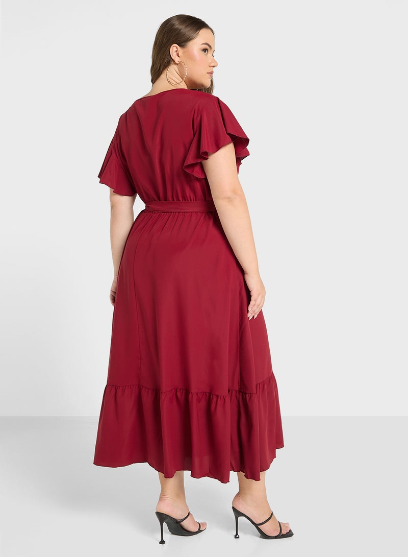 A Line Tiered Hem Dress