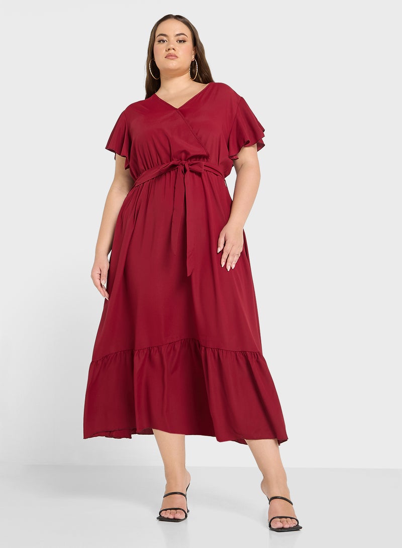 A Line Tiered Hem Dress