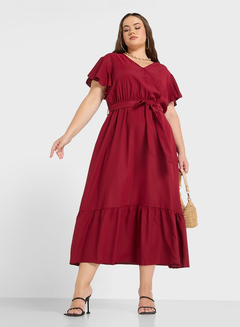 A Line Tiered Hem Dress