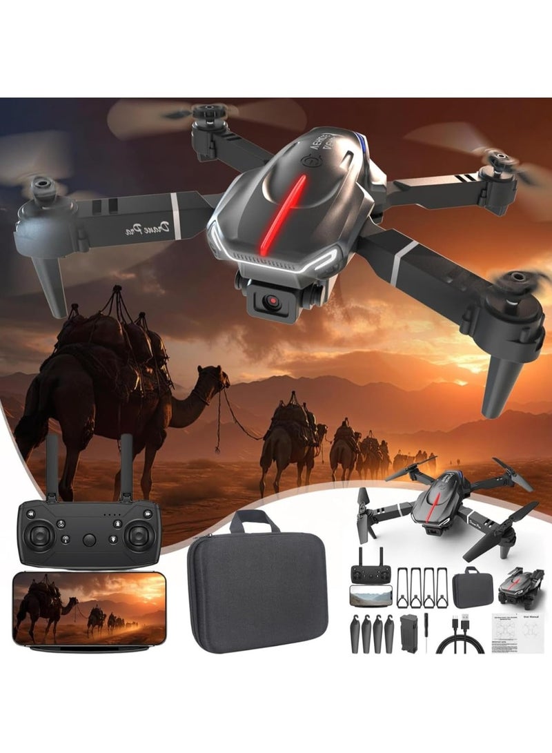 1080P HD FPV Camera Drone, Foldable RC Quadcopter, Altitude Hold, Obstacle Avoidance, Headless Mode, Perfect Gift for Kids, Portable, WiFi Connectivity, Music Zoom, Easy Control,