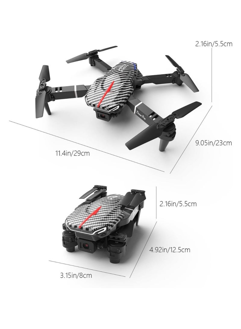 1080P HD FPV Camera Drone, Foldable RC Quadcopter, Altitude Hold, Obstacle Avoidance, Headless Mode, Perfect Gift for Kids, Portable, WiFi Connectivity, Music Zoom, Easy Control,