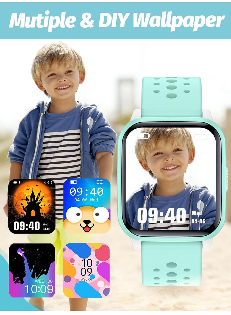 Kids Smart Watch with Sleep Mode, 20 Sports Modes, 5 Games and Pedometer - Fun Birthday Gifts for 4-16 Year-Olds(Green)