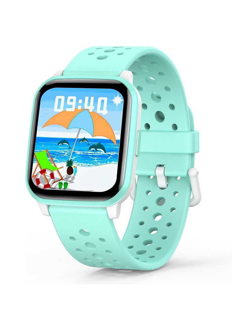 Kids Smart Watch with Sleep Mode, 20 Sports Modes, 5 Games and Pedometer - Fun Birthday Gifts for 4-16 Year-Olds(Green)