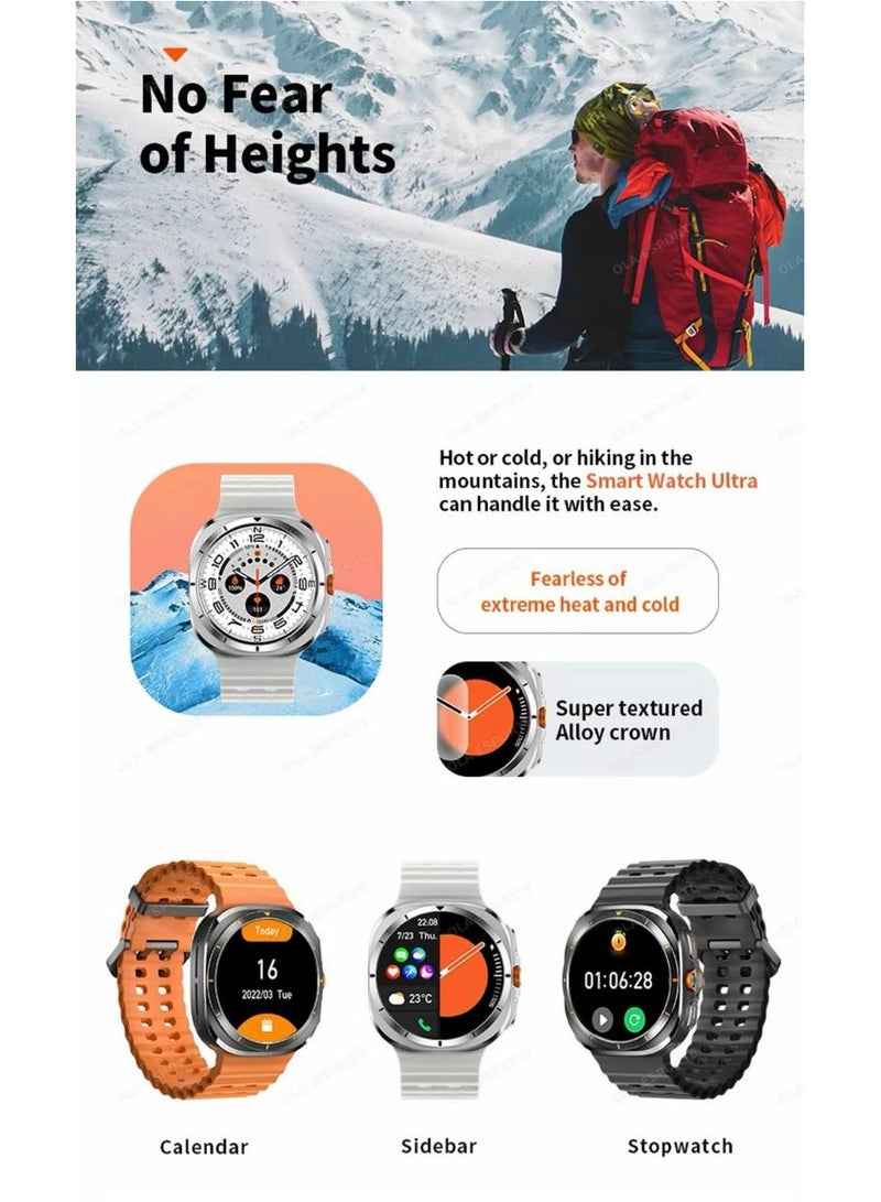 Smart Watch 7 Ultra, Always-on display, 47mm, 590mAh, Super AMOLED Display, Android Wear OS 5, 100m water resistant, Long Last Battery (Orange Band)