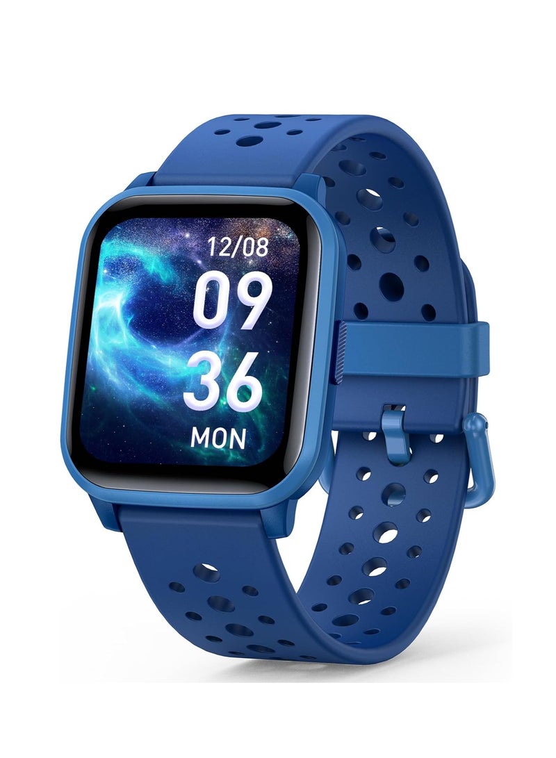 Kids Smart Watch with Sleep Mode, 20 Sports Modes, 5 Games and Pedometer - Fun Birthday Gifts for 4-16 Year-Olds(Blue)