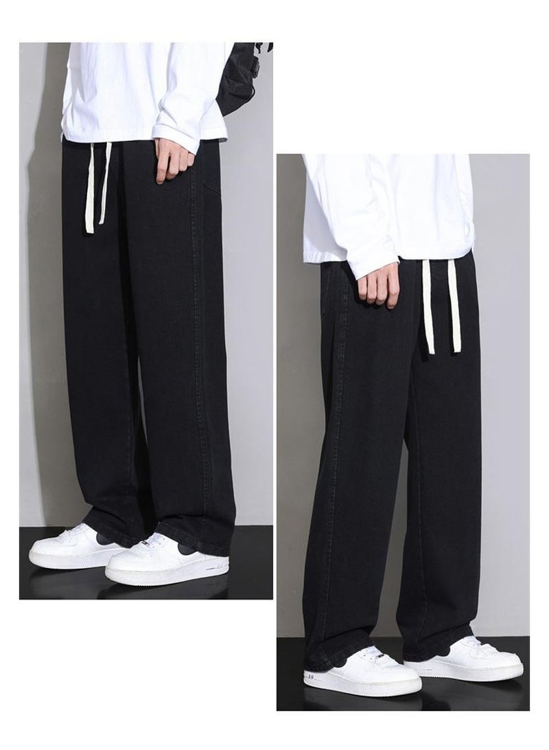 Fashionable Men's Loose Straight Leg Jeans, Wide Leg Casual Pants