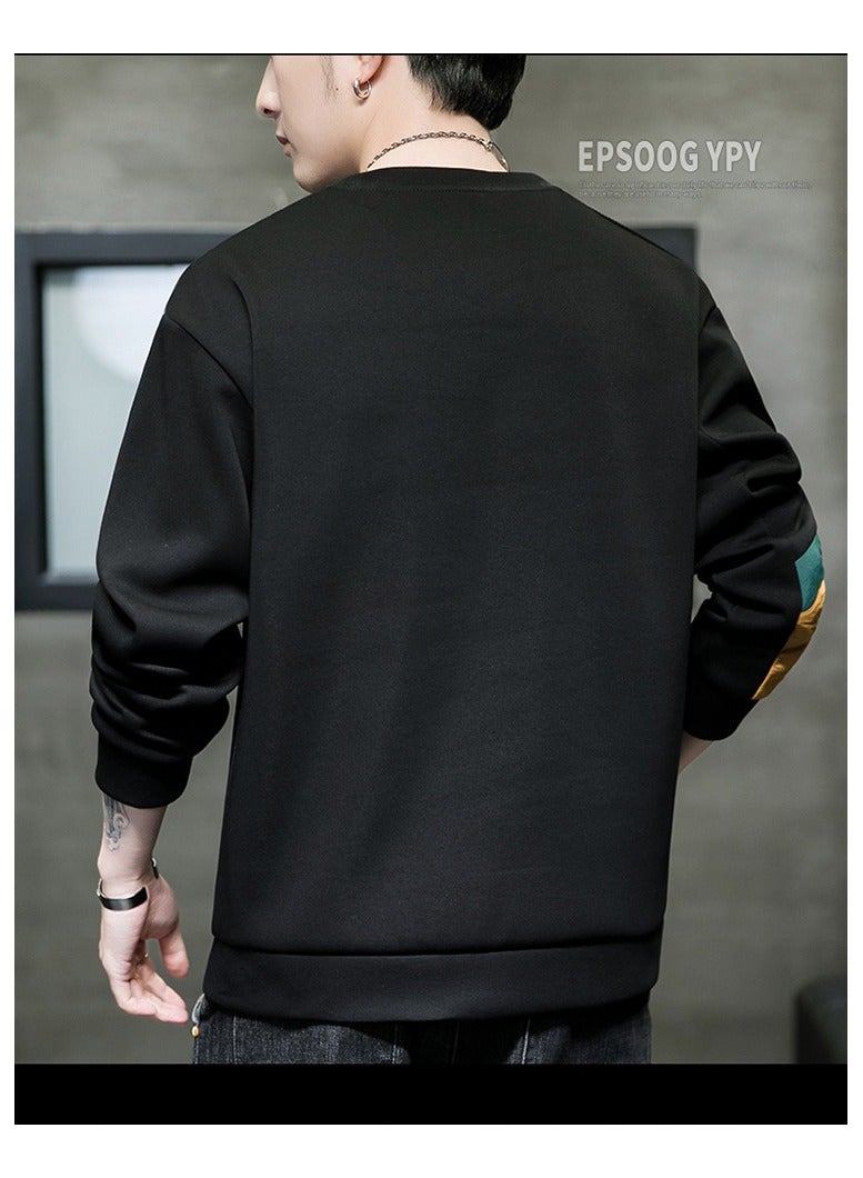 Large Size Fashionable Men's Long Sleeved Easy To Match Sports Hoodie T-shirt