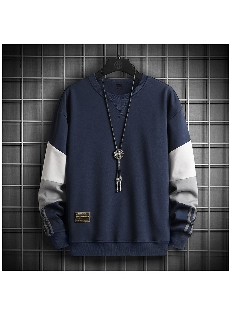 Large Size Fashionable Men's Long Sleeved Easy To Match Sports Hoodie T-shirt