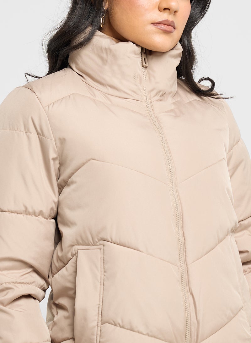 High Neck Zippered Jackets