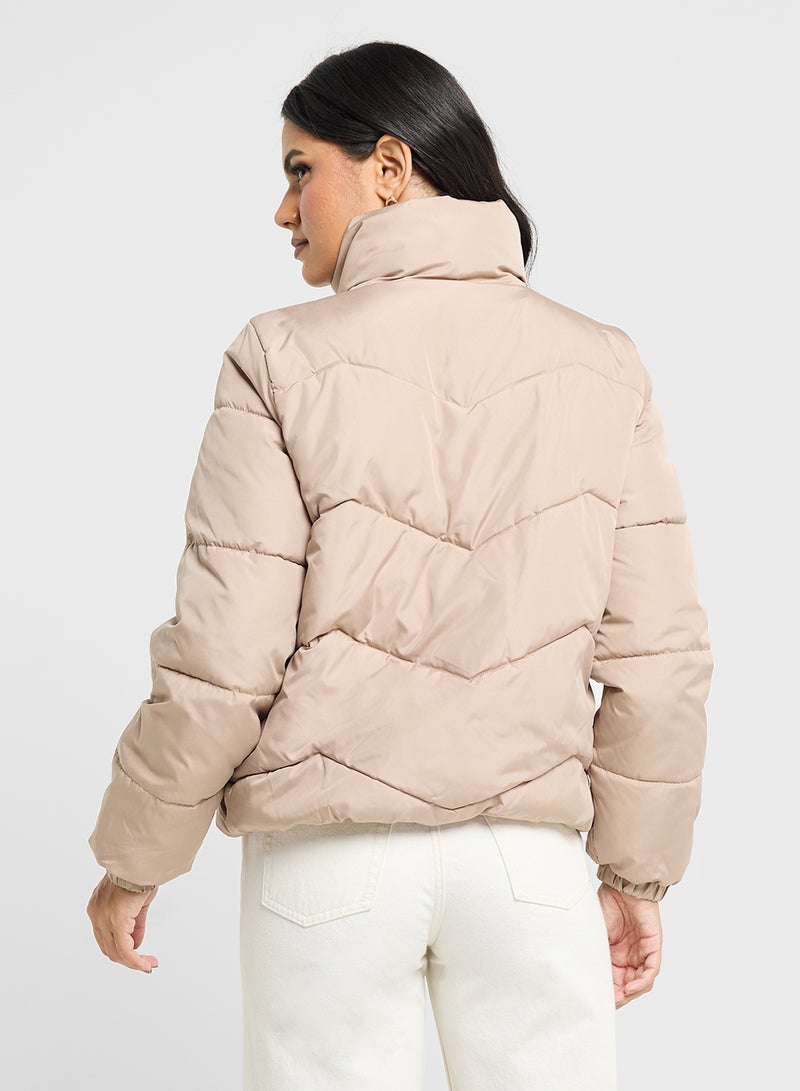 High Neck Zippered Jackets