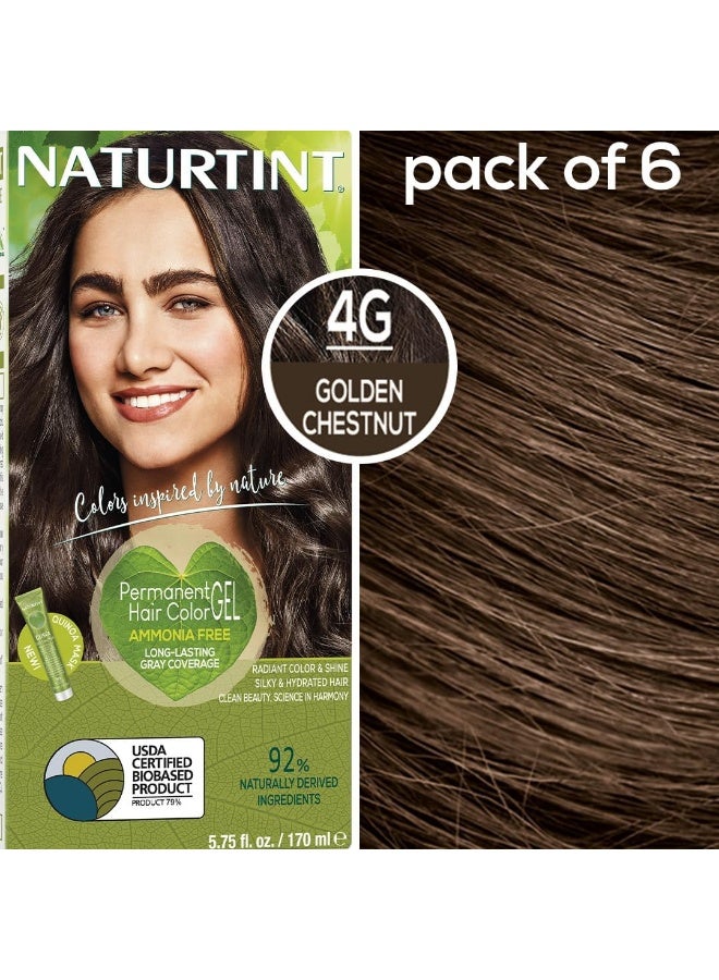 Permanent Hair Color 4G Golden Chestnut (Pack Of 6)