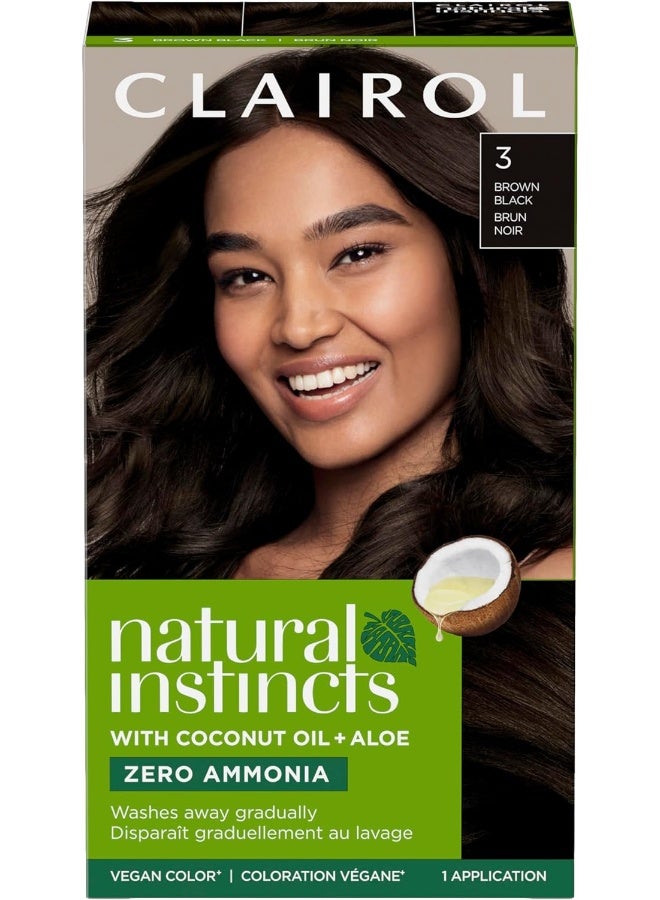 Natural Instincts Demi-Permanent Hair Dye, 3 Brown Black Hair Color