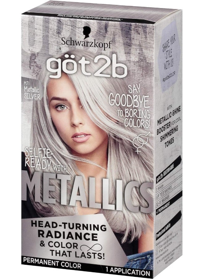 Got2B Metallic Permanent Hair Color, M71 Metallic Silver