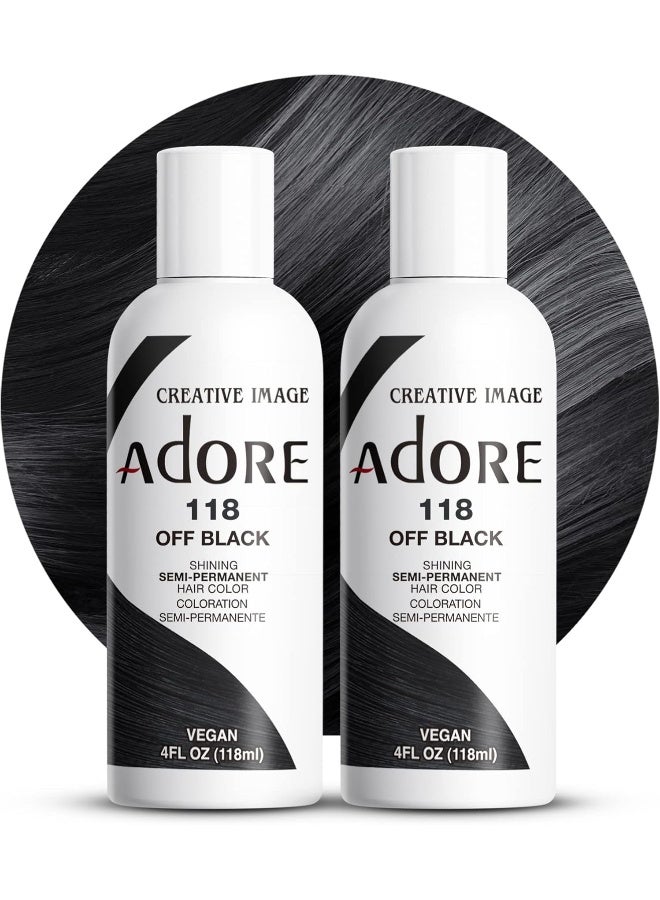 Semi-Permanent Haircolor #118 Off Black 4 Ounce (118Ml) (2 Pack)