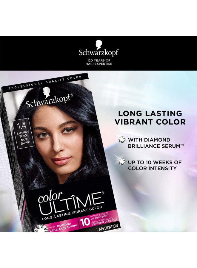 Color Ultime Permanent Hair Color Cream, 1.4 Sapphire Black