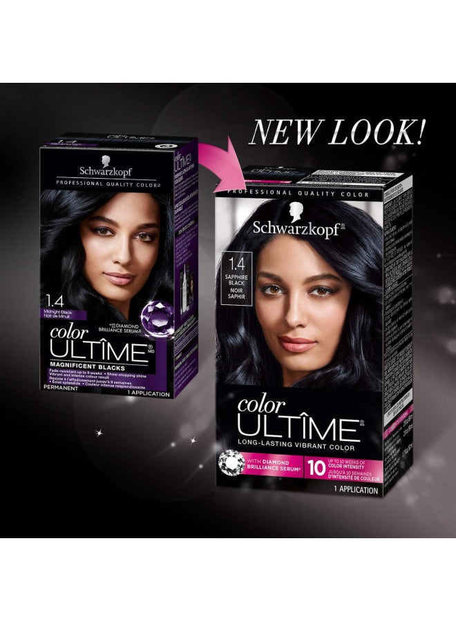 Color Ultime Permanent Hair Color Cream, 1.4 Sapphire Black