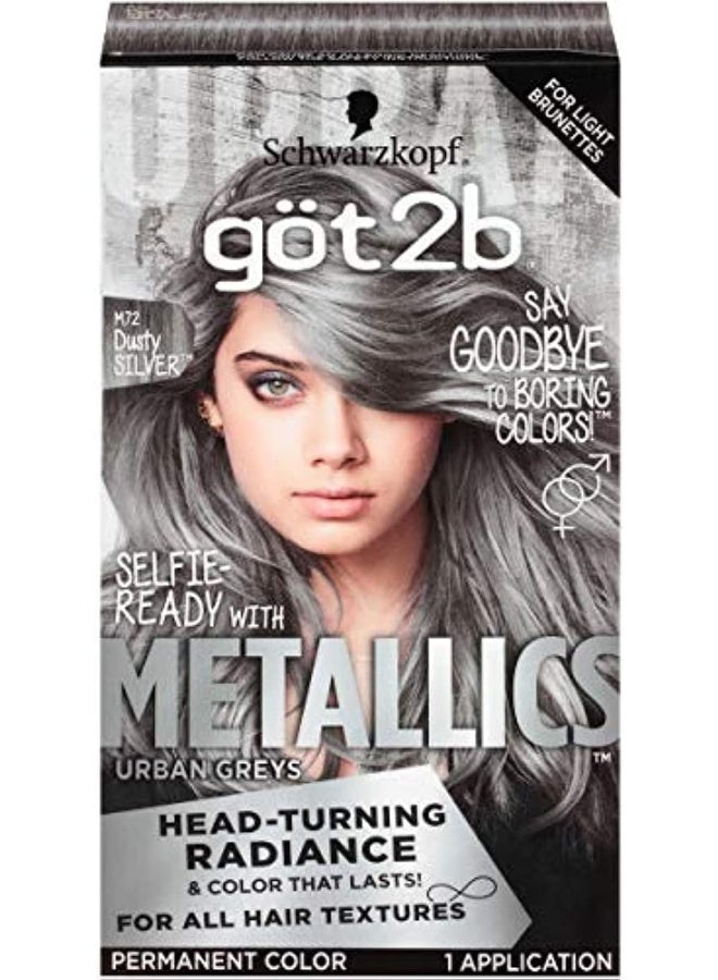 Got2B Metallics Permanent Hair Color, M72 Dusty Silver