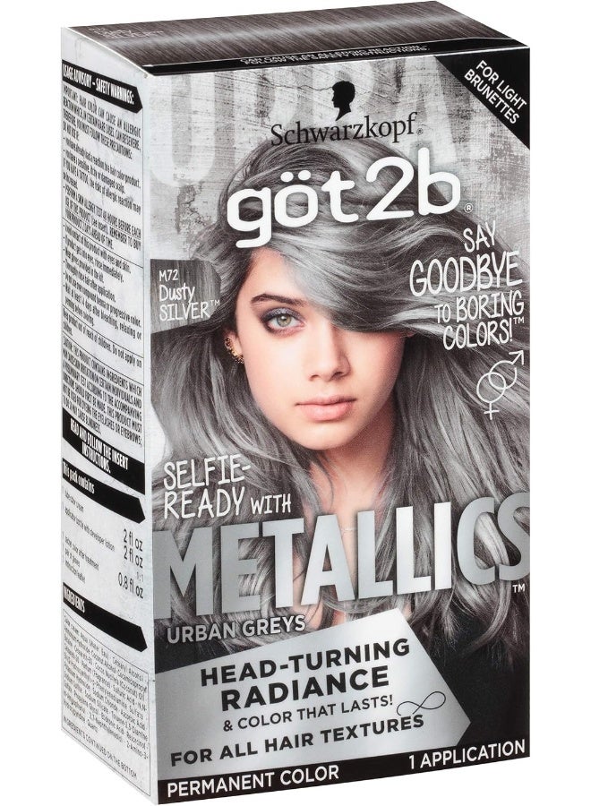 Got2B Metallics Permanent Hair Color, M72 Dusty Silver