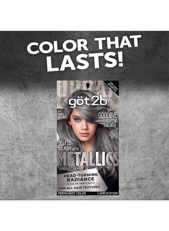 Got2B Metallics Permanent Hair Color, M72 Dusty Silver